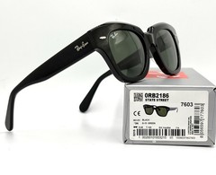 Ray-Ban RB2186 Black 901/31 49mm State Street Square Sunglasses Green Lenses