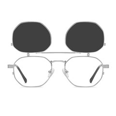 Double Lens Flip Up Sunglasses Men Women Geometric Square Steampunk Sun Glasses