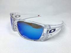Oakley Fuel Cell Clear Sunglasses / Blue Polarized Lens / Blue Icons – OO9096-03