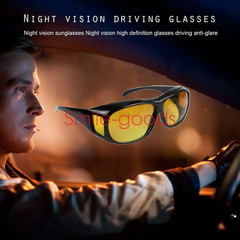 2 Pair HD Day Night Vision Glasses Driving Sports Wraparound Fit Over Sunglasses