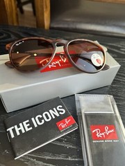 New Ray-Ban Erika RB4171 710/T5 Polished Light Havana Frame With Brown Lenses
