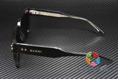 GUCCI GG1084S 001 Rectangular Squared Black Crystal Grey 54 mm Men’s Sunglasses