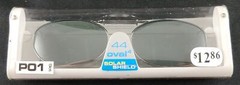 Solar Shield Clip-On Sunglasses 44mm Oval Gray PO1 Slot Good Cond