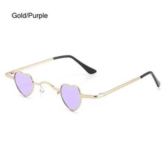 Retro Hip Hop Candy Color Metal Frame Shades Heart-Shaped Sunglasses Sun Glasses