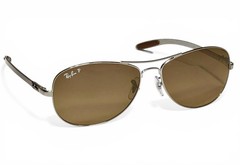 Ray Ban RB8301 004/M7 Carbon Fiber Polarized Dark Brown Sunglasses 59-14mm RARE