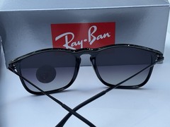 NEW Ray-Ban RB4187 601/T3 CHRIS Polish Black Polarized Grad Grey Sunglasses 54mm