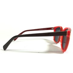 ONE Sunglasses 1-BLA1060 C8/C8 Brown Bright Red Square Frames with Black Lenses