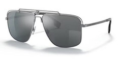 Versace 0VE2242 10016G 61mm Man Sunglasses Gunmetal Frame, Light Grey Mirror…