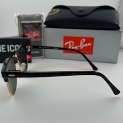 Ray-Ban RB3016 W0366 Clubmaster Sunglasses Brown Tortoise Arista Gold G-15 Green