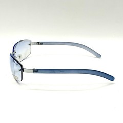 Fashion Rimless Oval Sunglasses Blue Designer Frame & Gradient Lenses Y2k 90’s