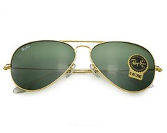 Ray-Ban RB3025 Aviator Classic Gold Frame Green Lens 58mm Unisex Sunglasses