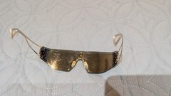 Versace VE2226 Shield Sunglasses Metal Frame Gold Tinted UV400(ORIGINALS)