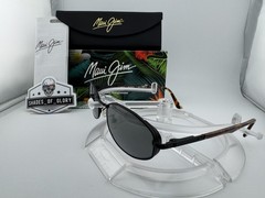 MAUI JIM MONARCH MJ156-2M MATTE BLACK TORTOISE NEUTRAL GREY POLARIZED SUNGLASSES