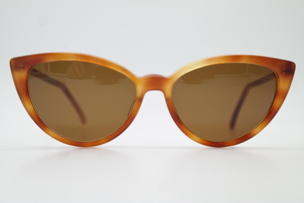 Vintage JEAN LAFONT PARIS CHAT Brown Acetate Oval Sunglasses 52 mm 135 mm 16 mm