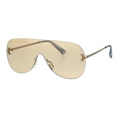 Rimless Shield Sunglasses Unisex Modern Sleek Design Shades UV 400