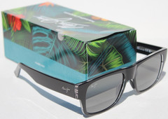 MAUI JIM Keahi POLARIZED Sunglasses 873-02 Black/Neutral Gray NEW Italy $289