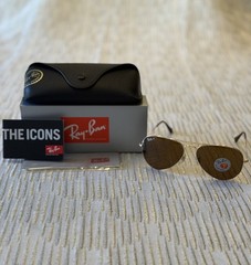Ray-Ban RB3025 Aviator Large Metal 001/57 Polarized Brown Sunglasses 58-14 135mm