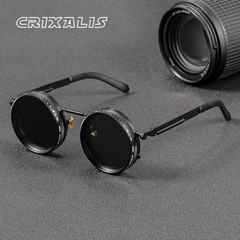 CRIXALIS Polarized Round Sunglasses ND9 Adjustable Dimming UV400 Retro Punk