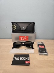 Ray-Ban Wayfarer ORB2140 Black Frame Green Polarized Lenses Size 150-50
