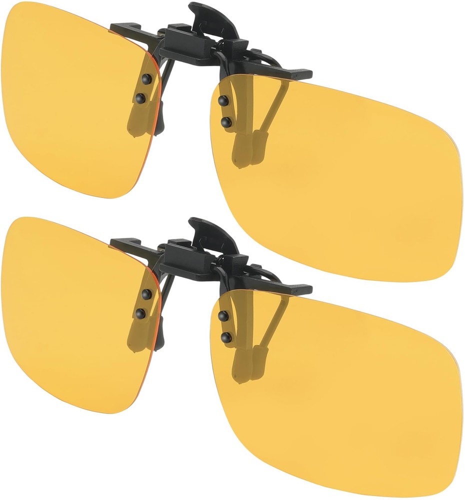 Night Driving Glasses Clip On Polarized Yellow Lens 60x44mm – Anti Glare