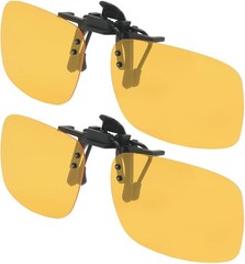 Night Driving Glasses Clip On Polarized Yellow Lens 60x44mm – Anti Glare