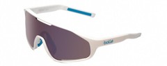 Bolle SHIFTER Unisex Wrap Designer Sunglasses Shiny White/Blue/Brown Blue 124 mm