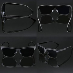 Square Mens Womens Classic Metal Rim Retro Vintage 80s Flat Top Sunglasses