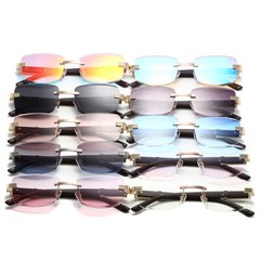 Hot Fashion Wood Grain Square Sunglasses Retro Mens Women Hip Hop Shade Glasses