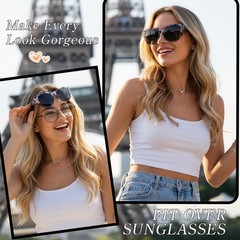 Myiaur Polarized Fit Over Glasses Sunglasses for Women, Medium, A01 Floral