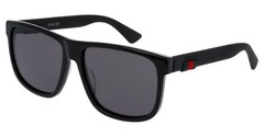 GUCCI GG0010S 001 Rectangular Square Black Grey 58 mm Men’s Sunglasses