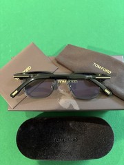 Tom Ford Sunglasses 47mm Black Square Browline Frame Smoke Lens TF1119-D 01A