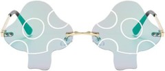 ENTHYI Mushroom Shape Sunglasses for Women Irregular Rimless Eyewear Green