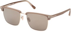 Tom Ford FT0997 H 52L Injected Dark Havana Roviex Mirror 55 mm Men’s Sunglasses