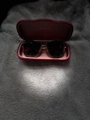GUCCI GG0062S 003 Gold Green Red Web Aviator Sunglasses 57-17-140 w/ Velvet Case