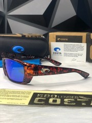 NWB Costa Del Mar Fantail Sunglasses Tortoise Blue Mirror Polarized 580P UV