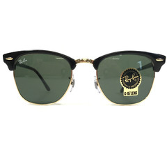 Ray-Ban Sunglasses RB3016 CLUBMASTER W0365 Black Gold Frames G-15 Lenses 51 mm