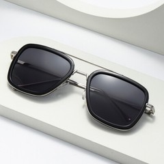 Fashion Sunglasses Men Women Square Classic Metal Frame Retro Glasses Eyewear