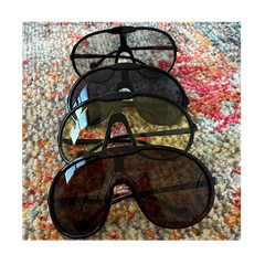 Oversized Aviator Sunglasses Multicolor Frame Brown Lens Unisex Adults