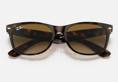 Ray-Ban RB2132 New Wayfarer Sunglasses Light Brown Gradient Lens Havana Frame 55
