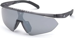 Adidas SP0015 20C Gray Mirrored Plastic Half-Rim Sport Sunglasses Frame 144-140