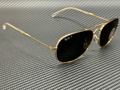 RAY BAN RB3735 001 58 Arista Gold Green Polarized Unisex 60 mm Sunglasses