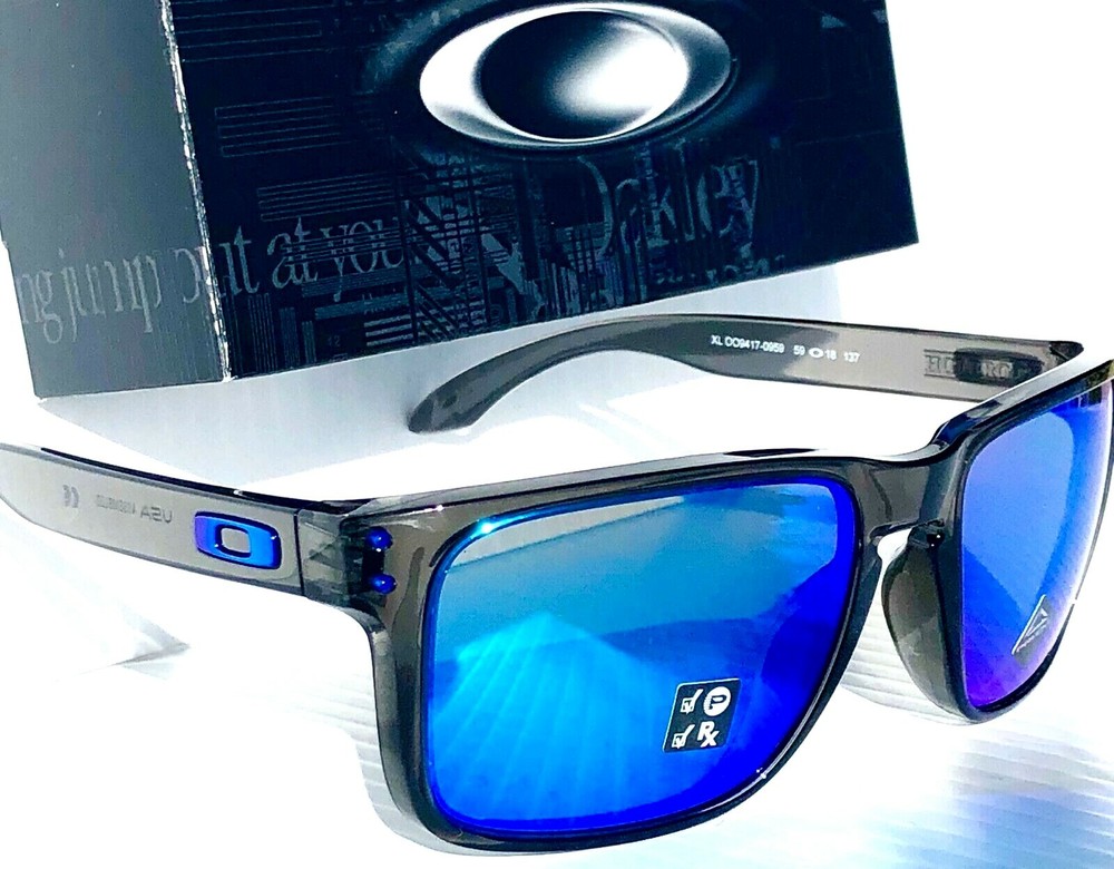 NEW Oakley HOLBROOK XL Grey Smoke POLARIZED PRIZM SAPPHIRE Blue Sunglass 9417-09