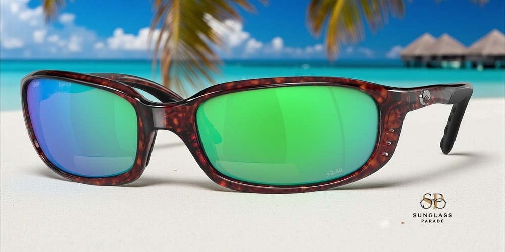 COSTA 6S7001 000206 Brine Tortoise Green Mirror Polarized 59mm Men’s Reader 2.5