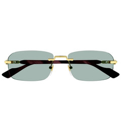 Gucci GG1221S 003 Unisex Square Sunglasses in Burgundy/Gold with Green Lens 100%