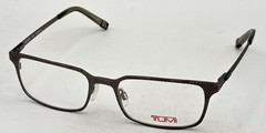 Tumi Mens Gunmetal / Stainless Steel Rectangle Eyewear Frame T106. 52mm