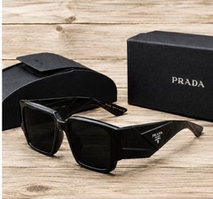 PRADA Oversized Square Sunglasses Black Frame/Black