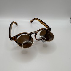 Men’s Round Retro Tortoise Shell Sunglasses Brown Plastic Frame Tinted Lenses
