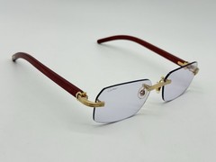 PREMIERE C DE CARTIER BURGUNDY WOOD SUNGLASSES CT0286O NEW 100% GENUINE ~$3575