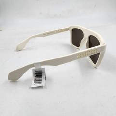 Gucci Logo-Cutout Acetate Rectangle Sunglasses Men’s Matte Solid White