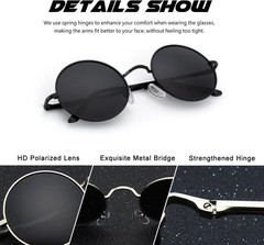 Retro round Polarized Sunglasses Circle Metal UV400 Protection E01